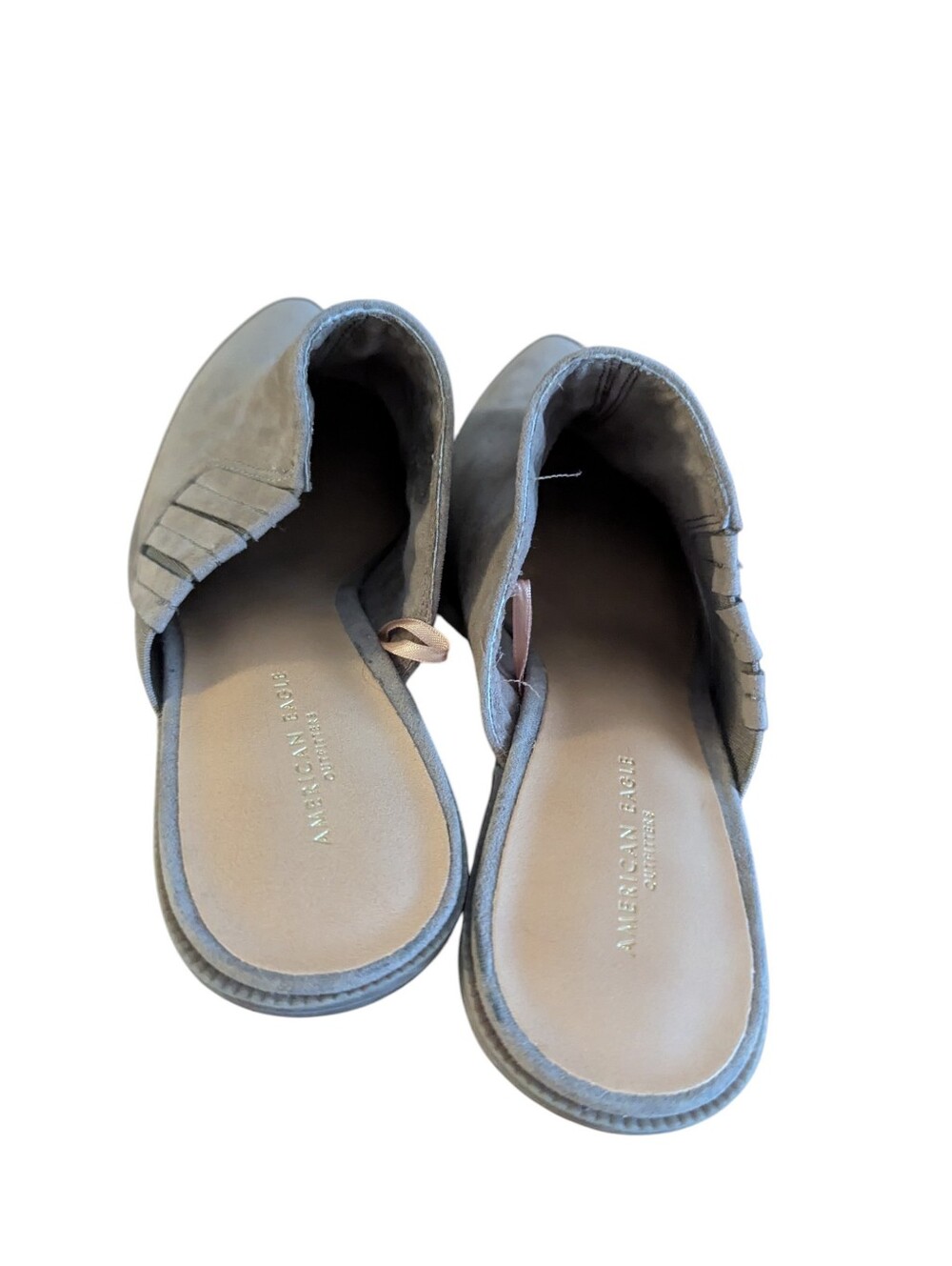 American Eagle,Women’s Taupe Suede Mule Heels, Size 6 - Picture 3 of 4